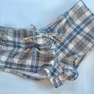For bundles only - Sumwon swim bikini bottom boyshort lace-up front plaid M